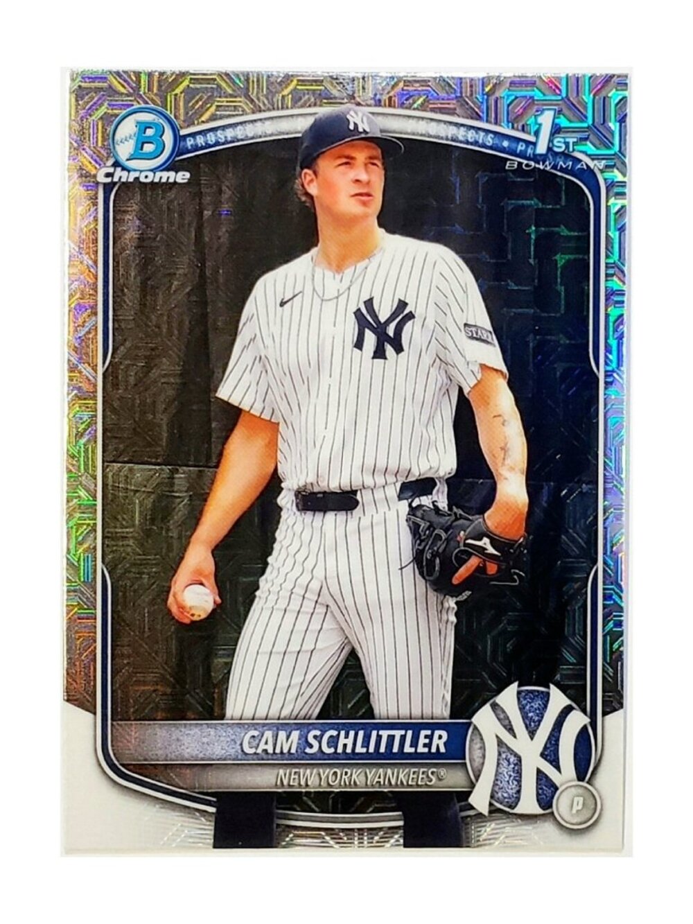 CAM SCHLITTLER ROOKIE MOJO REFRACTOR "1ST BOWMAN" 2025 BOWMAN CHROME, YANKEES